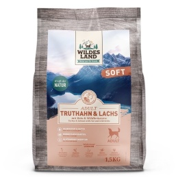 WILDES LAND DOG - Indyk i łosoś - półwilgotna karma dla psa 1,5kg