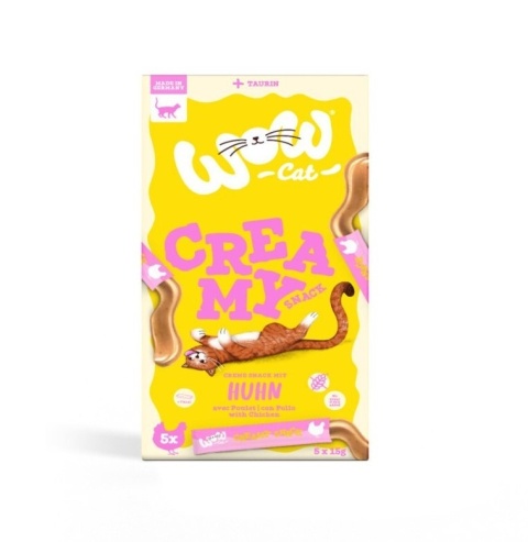 WOW CAT Creamy Snack Huhn - kremowa przekąska z kurczakiem (5x15g)