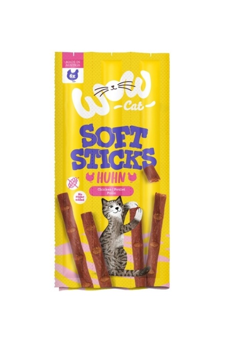 WOW CAT Soft Sticks Huhn - miękkie przysmaki z kurczakiem dla kota (6x5g)