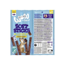 WOW CAT Soft Sticks Lachs - miękkie przysmaki z łososiem dla kota (6x5g)