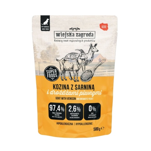 Wiejska Zagroda - Karma mokra dla psa Kozina z sarniną 500g