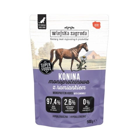 Wiejska Zagroda - Karma mokra dla psa Monobiałkowa Konina 500g