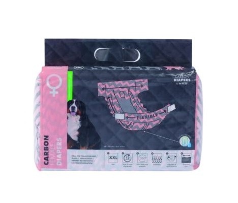M-Pets CARBON DIAPERS - ONA - Pieluszki dla suczek roz. XXL 15szt.