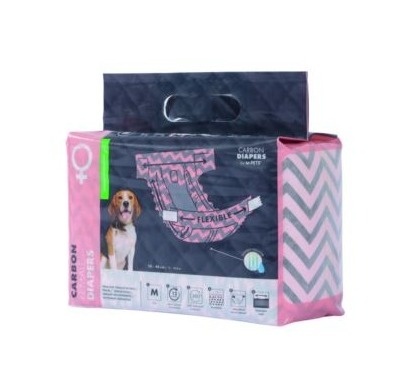 M-Pets CARBON DIAPERS - ONA - Pieluszki dla suczek roz. M 15szt.