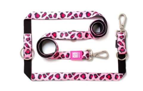 Max&Molly Multi-Leash Leopard Pink - Smycz przepinana dla psa 200cm - S