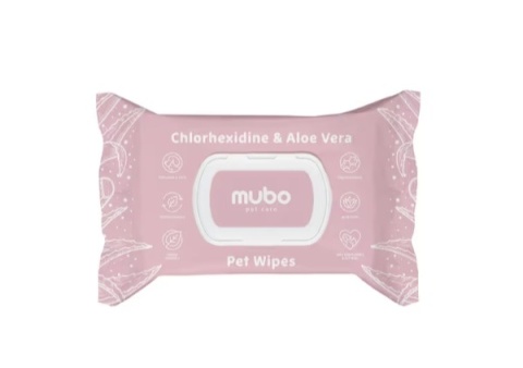 Mubo - chusteczki z chlorheksydyną i aloesem dla psa i kota 40szt