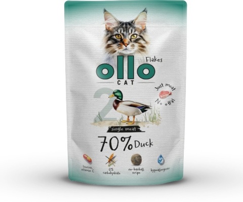 Ollo Cat - nr 2 Kaczka - Uzupełniająca karma mokra dla kota 85g