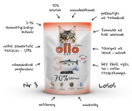 Ollo Cat - nr 3 Łosoś - Uzupełniająca karma mokra dla kota 85g