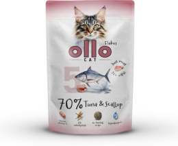 Ollo Cat - nr 5 Tuńczyk i Przegrzebki - Uzupełniająca karma mokra dla kota 85g