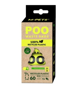 POO 100% Recycled Plastic - Woreczki na odchody z recyklingu CYTRYNOWE 60szt.