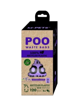 POO 100% Recycled Plastic - Woreczki na odchody z recyklingu LAWENDA 120szt.
