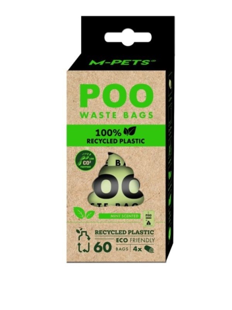 POO 100% Recycled Plastic - Woreczki na odchody z recyklingu MIĘTA 60szt.