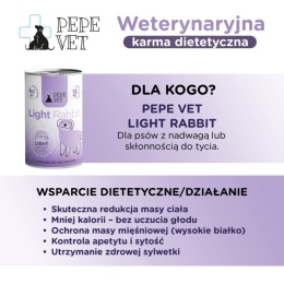 Paka Zwierzaka - PEPE VET - Light Rabbit (królik) 400g