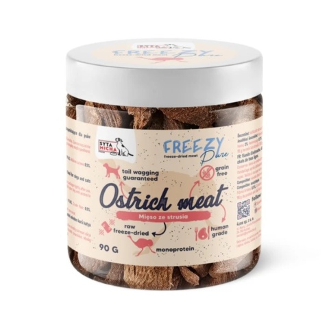 Syta Micha - FREEZY Pure - 100% liofilizowane mięso strusia 90g