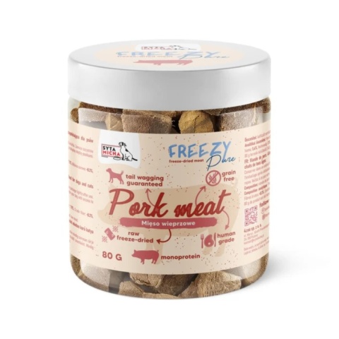 Syta Micha - FREEZY Pure - 100% liofilizowane mięso wieprzowe 80g
