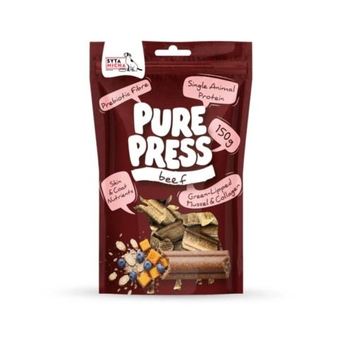 Syta Micha - Pure Press Beef - Smaczki tłoczone na zimno dla psa Wołowina 150g