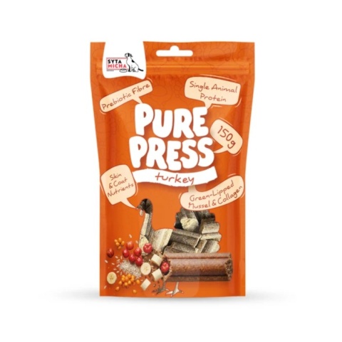 Syta Micha - Pure Press Turkey - Smaczki tłoczone na zimno dla psa Indyk 150g