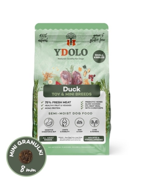 YDOLO MINI Duck - kaczka - półwilgotna karma dla małych psów 700g